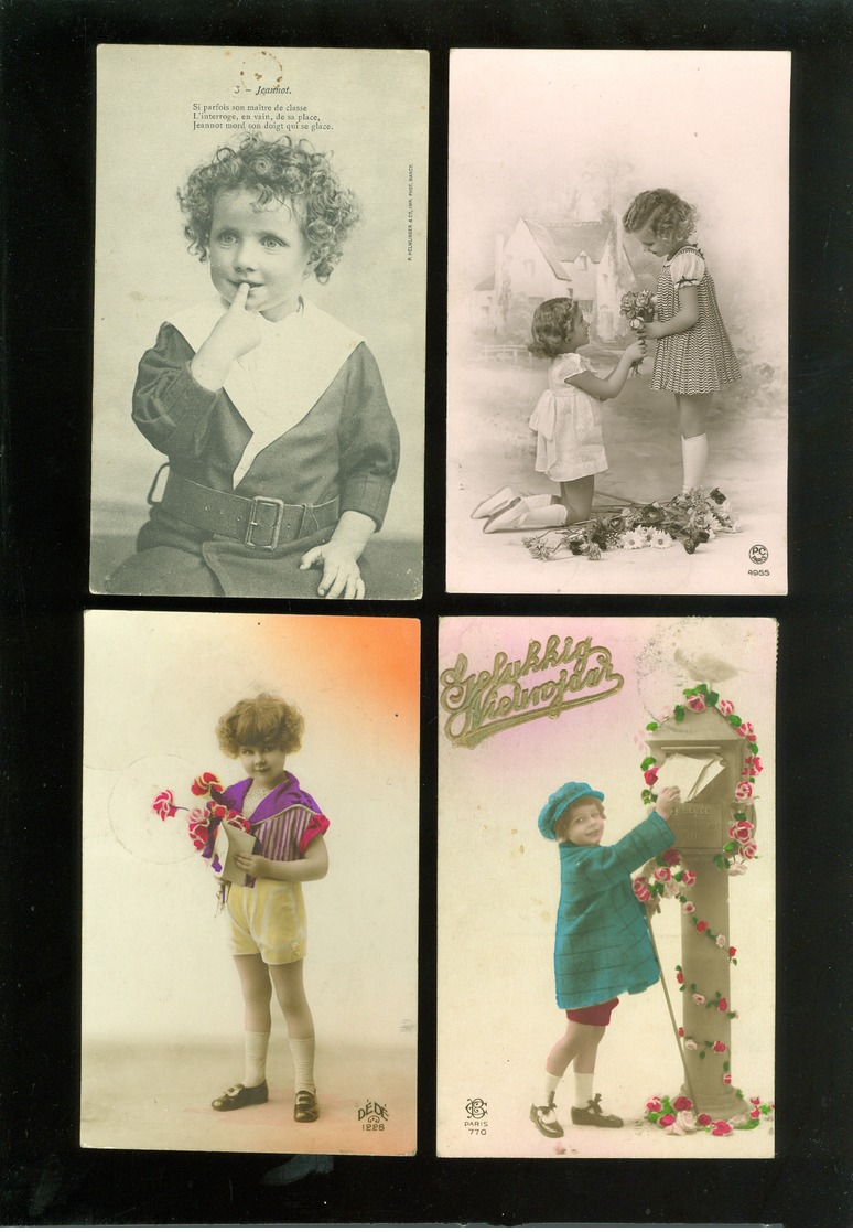 Beau lot de 60 cartes postales de fantaisie  enfant  fillette   Mooi lot 60 postkaarten van fantasie  kind -  60 scans