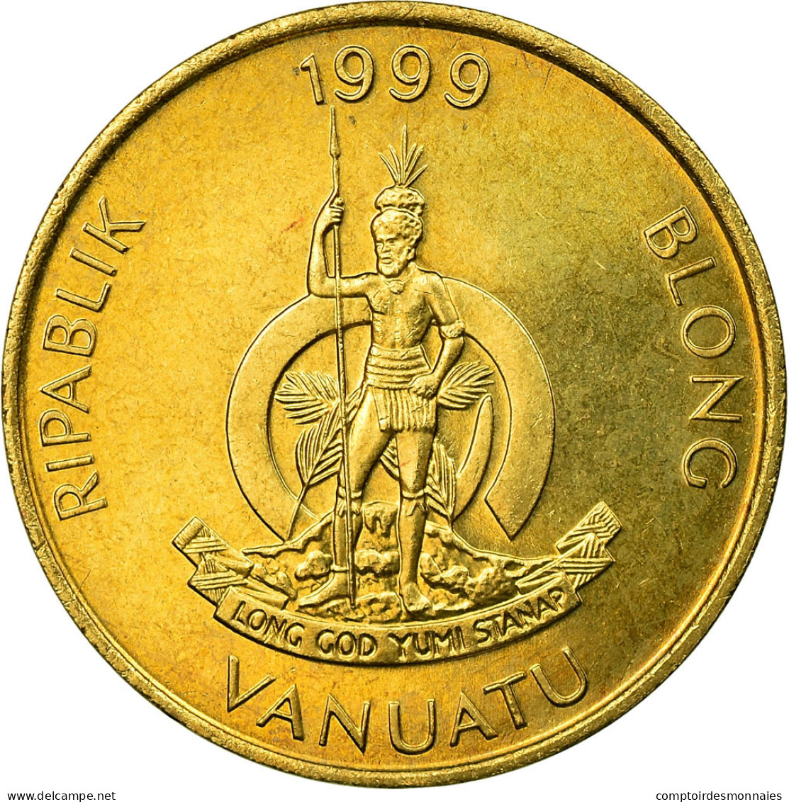 Monnaie, Vanuatu, 5 Vatu, 1999, British Royal Mint, TTB, Nickel-brass, KM:5 - Vanuatu