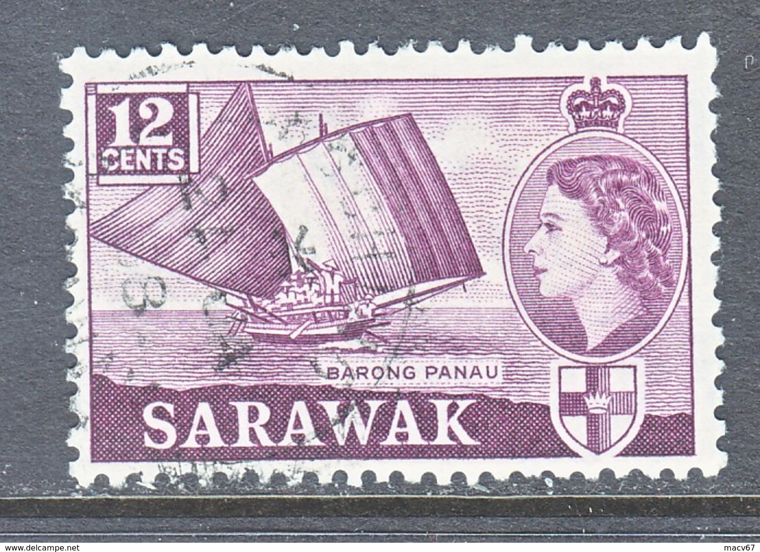 SARAWAK  203  (o)   BARONG  PANAU  BOAT - Sarawak (...-1963)