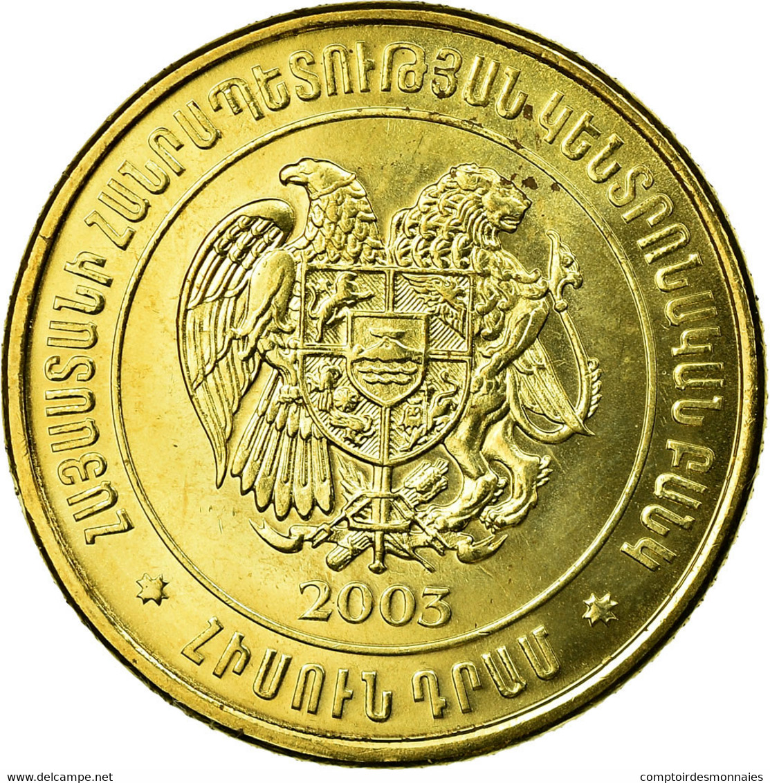 Monnaie, Armenia, 50 Dram, 2003, SUP, Brass Plated Steel, KM:94 - Arménie