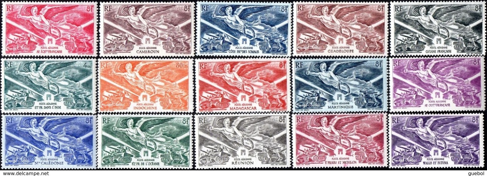 Anniversaire De La Victoire - Série Complète De 15 Timbres * - 1946 Anniversaire De La Victoire