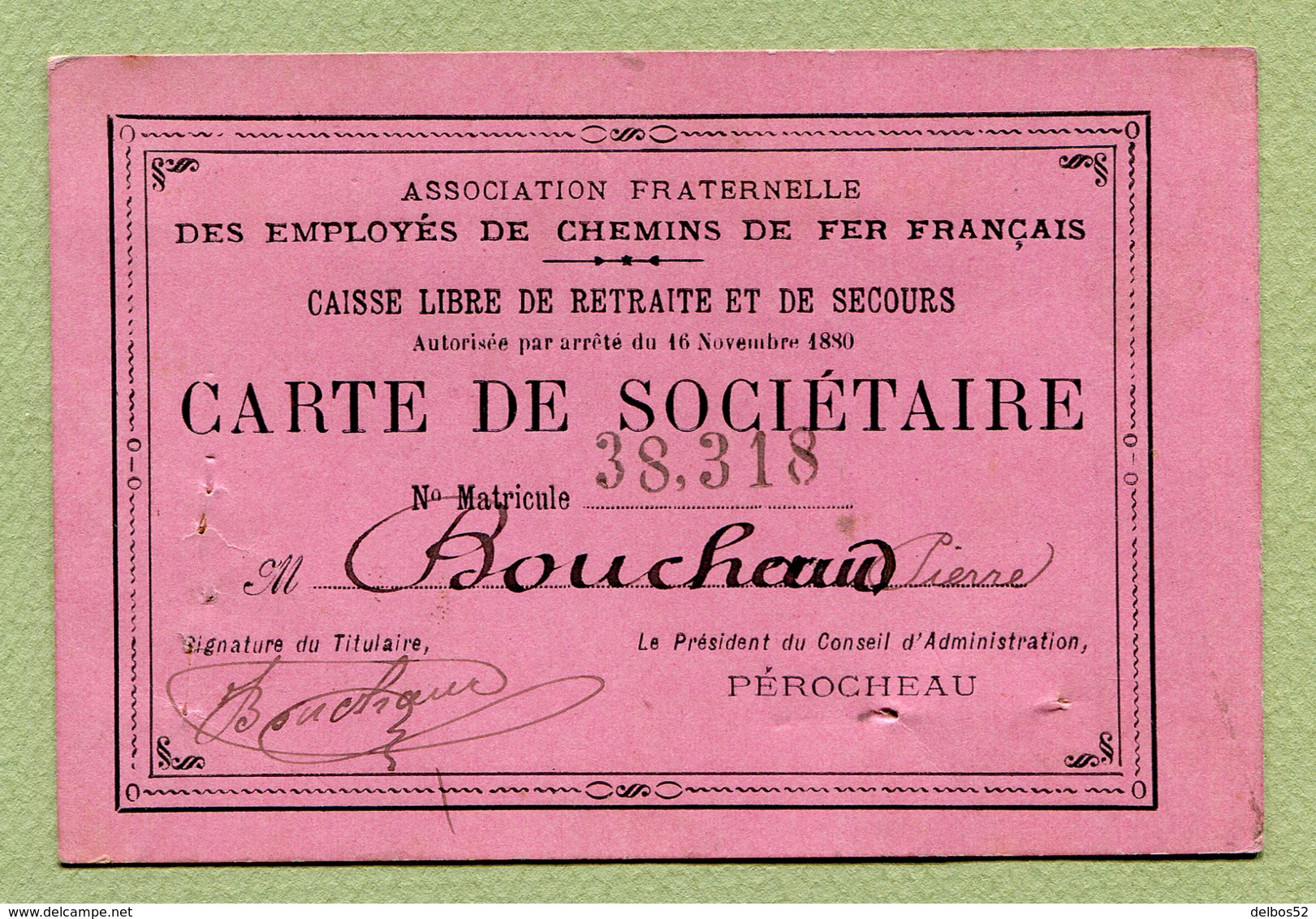 SNCF : " EMPLOYES DES CHEMINS DE FER FRANCAIS - CARTE DE SOCIETAIRE " - Autres & Non Classés