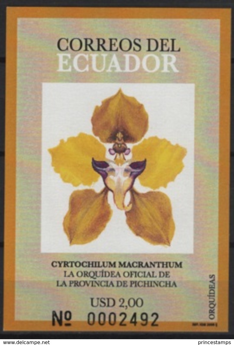 Ecuador (2006) Yv. Bf. 143  /   Flowers - Fleurs - Flora  - Flores - Orchids - Orquidea - Orquideas