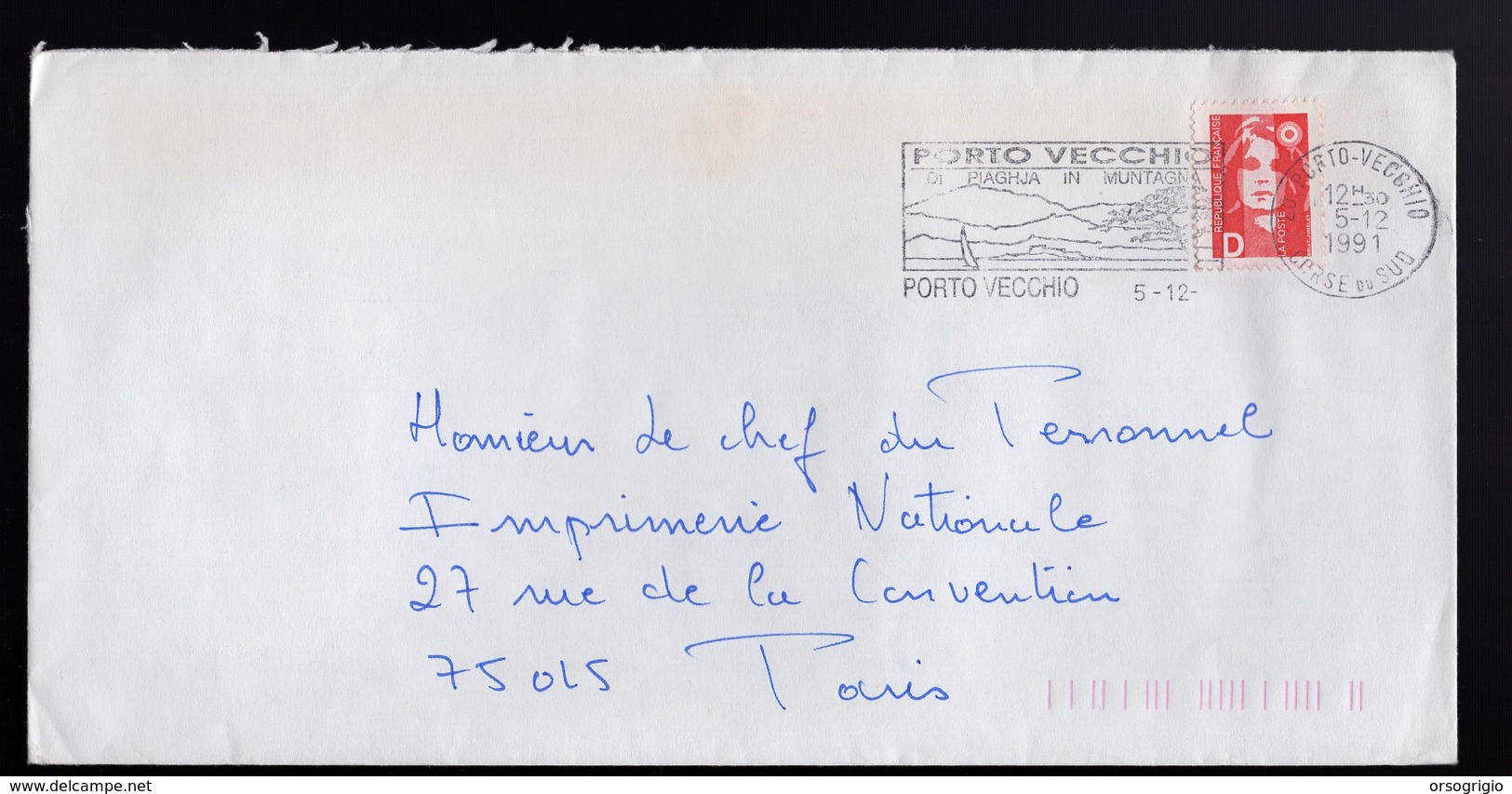 FRANCIA - FLAMME - PORTO VECCHIO -   DATARIO SENZA ANNO  -  5-12-?????????????????? - Lettres & Documents