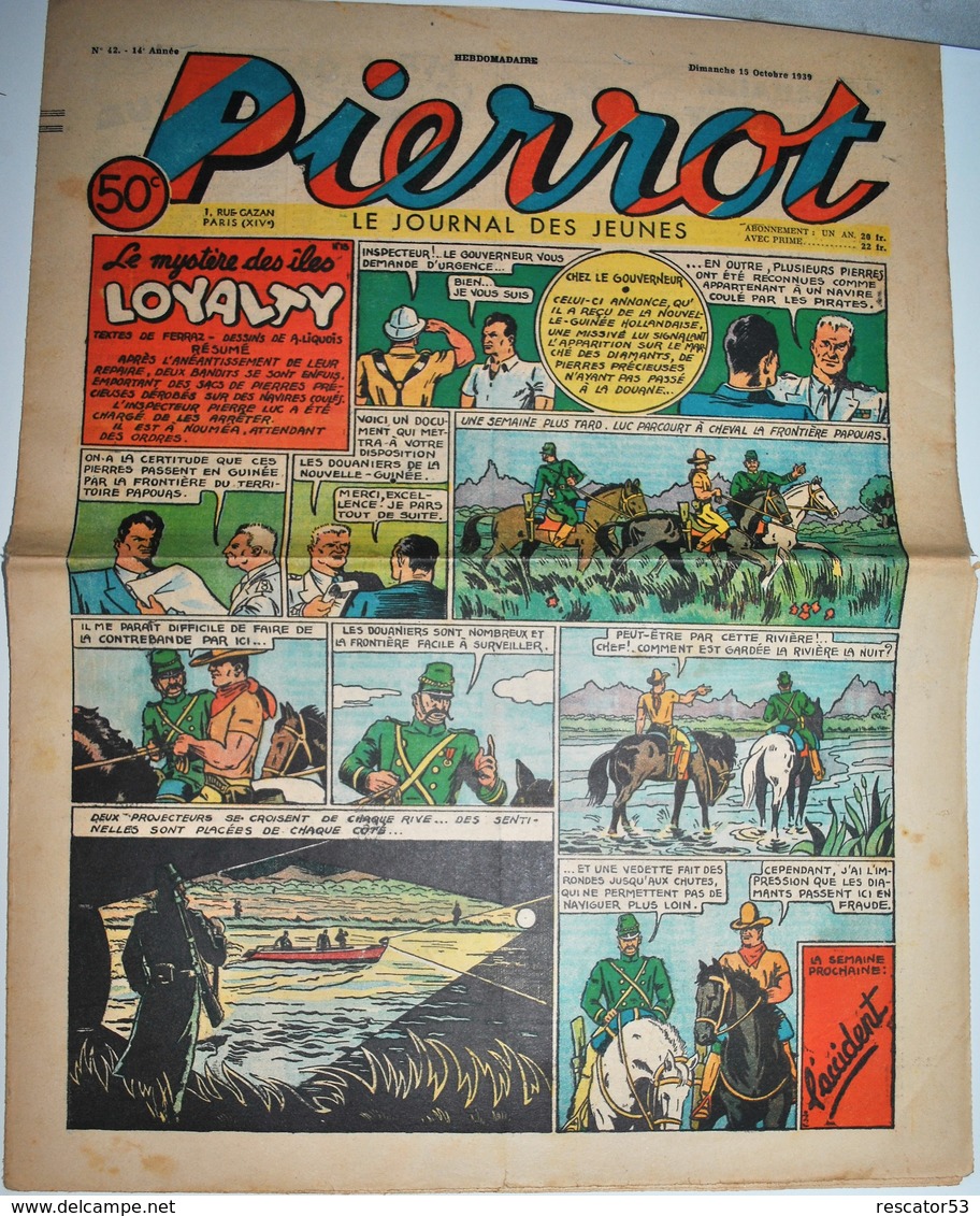 Rare Revue Pierrot Du 15 Octobre  1939 - Pierrot