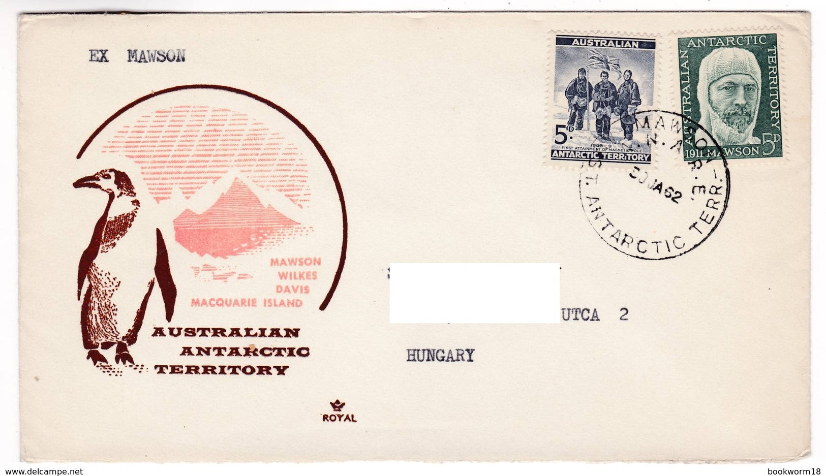 M460 Australian Antarctic Territory 1962 MAWSON To Hungary - Lettres & Documents