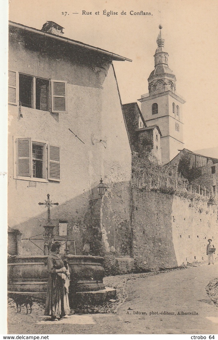 CPA CONFLANS ALBERTVILLE 73 - Rue Et église - Albertville