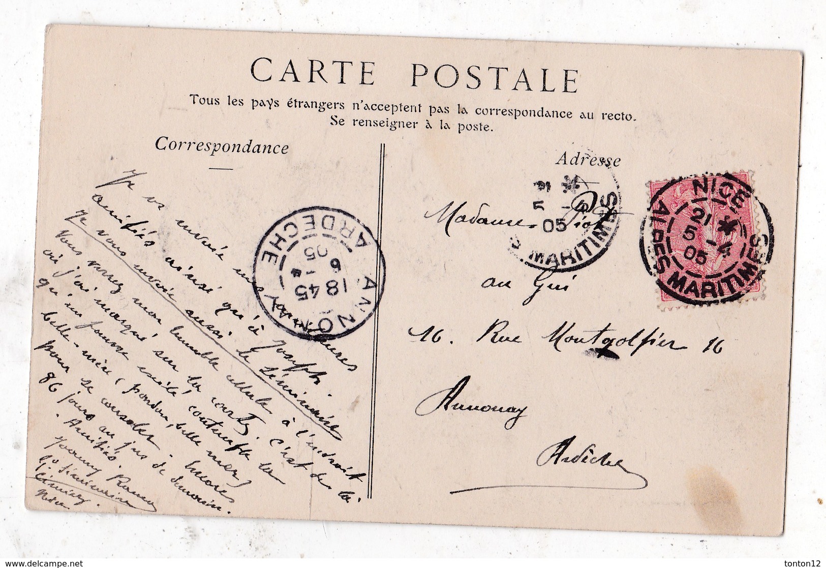 Carte Postale  Nice Le Séminaire - Monuments