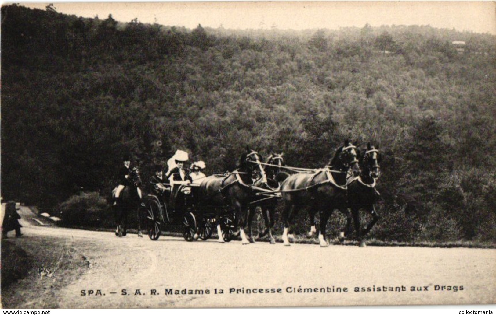 36 postkaarten chasse, dogs, dynastie, 4 horses chariots, c1900, hund  chien de chasse DRAGS chasse jachtpartij paarden