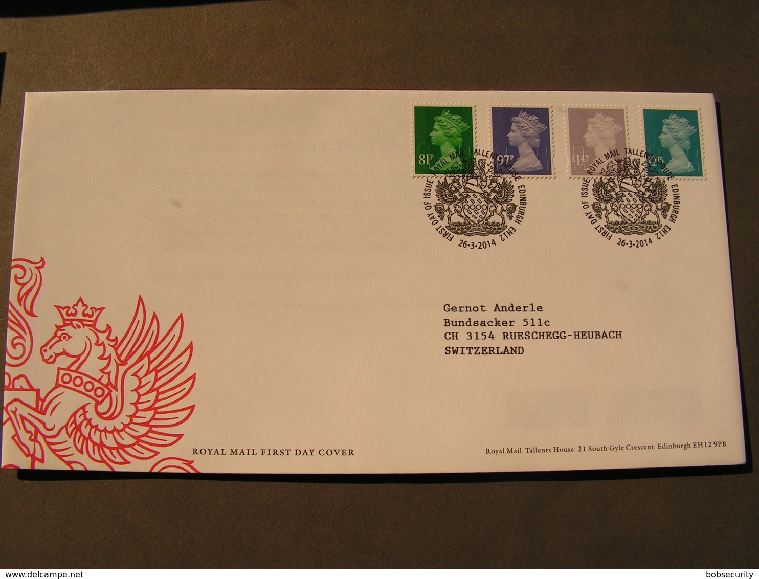 GB FDC  2014  Königin - 2011-2020 Dezimalausgaben