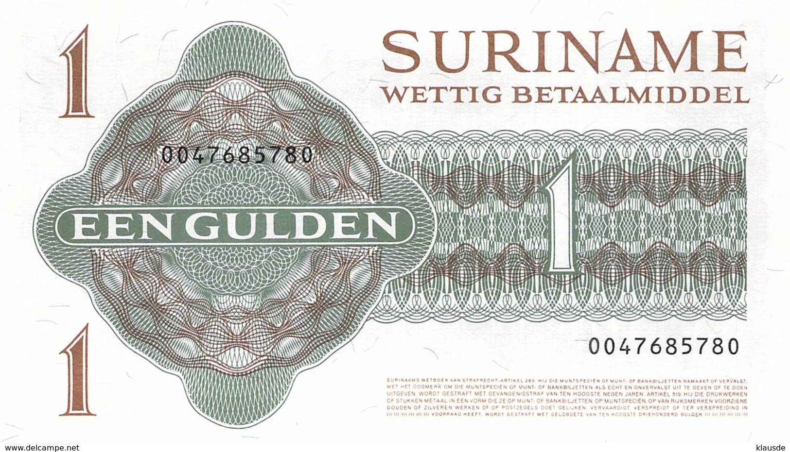 1 Gulden Suriname 1986 - Surinam