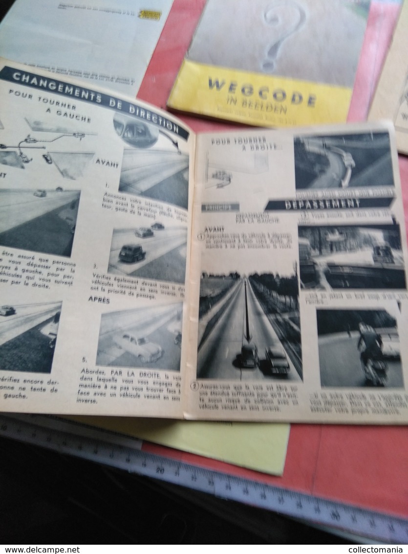6 folders uit de jaren 1950, betreffende wegcode, mooie uitstekende staat, allemaal volledig, op cover veel volkswagen