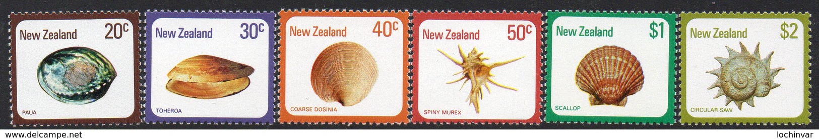 NEW ZEALAND, 1975 SEA SHELLS DEFINS 6 MNH - Unused Stamps