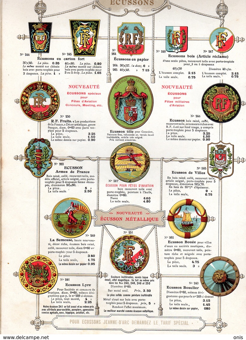 Catalogue 1912 :drapeaux Et Articles De Fètes :FROSSARD - COURBET , Paris Rue Basfrol : 40 Planches En Couleur ;tb état - Otros & Sin Clasificación