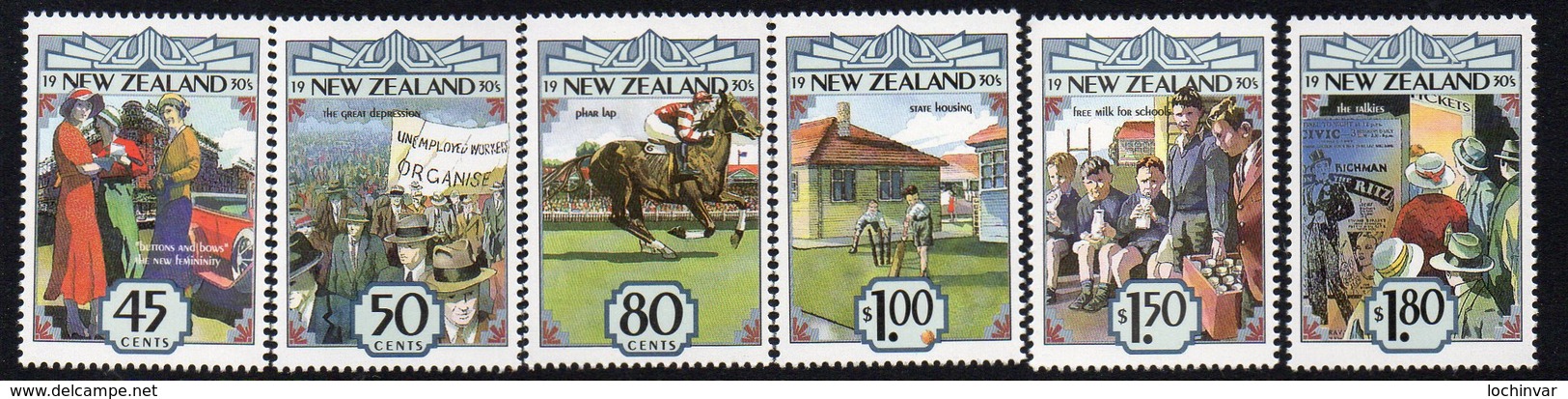 NEW ZEALAND, 1993 THE 1930s 6 MNH - Unused Stamps