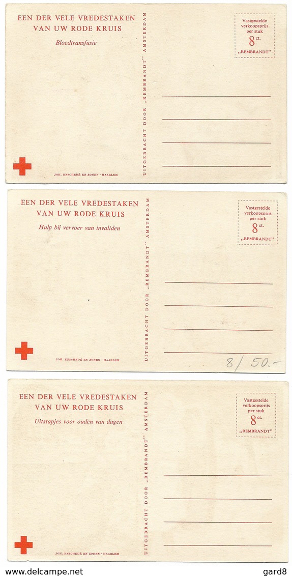 Lot De 3 Cartes De La Croix Rouge Des Pays-Bas - Rotes Kreuz