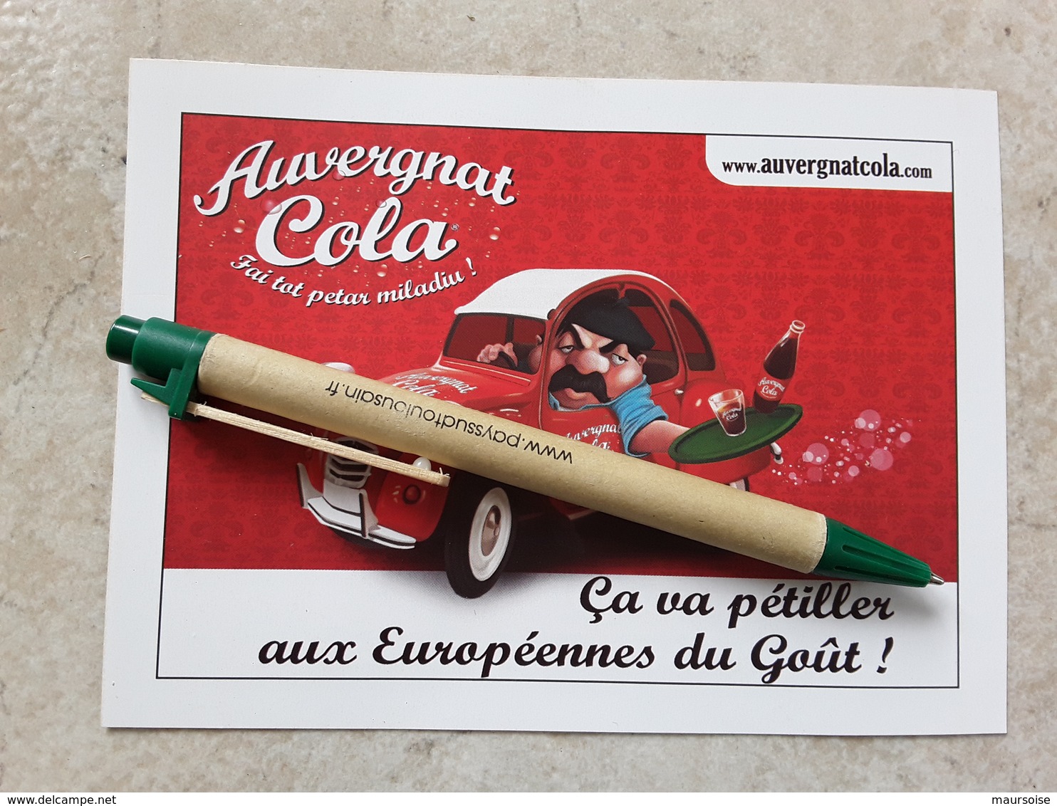 Découpis Auvergnat Cola 2 CV  EUROPEENNES DU GOUT AURILLAC - Affiches Publicitaires