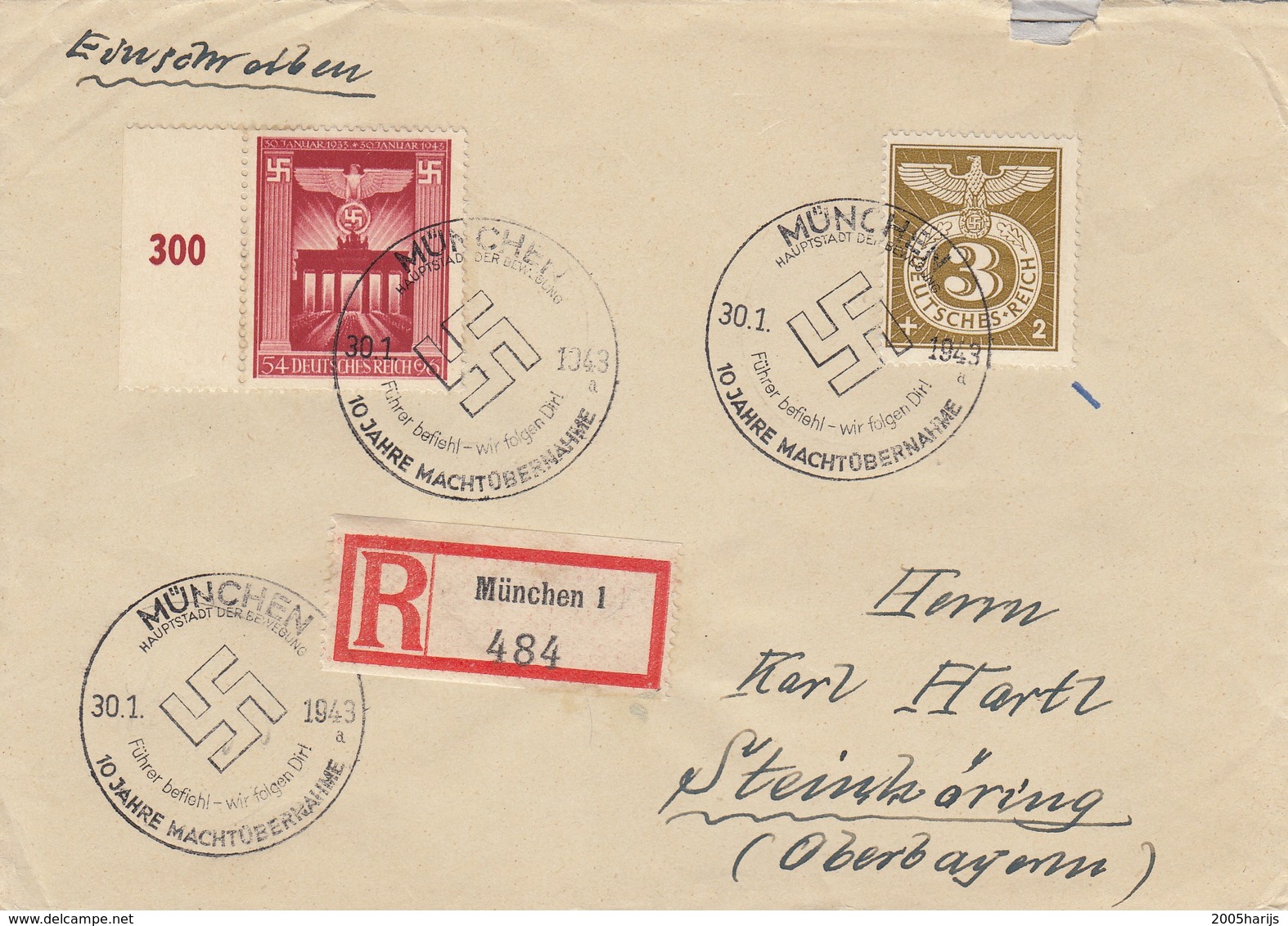 GERMANY 1943 Brief  Muchen - Briefe U. Dokumente