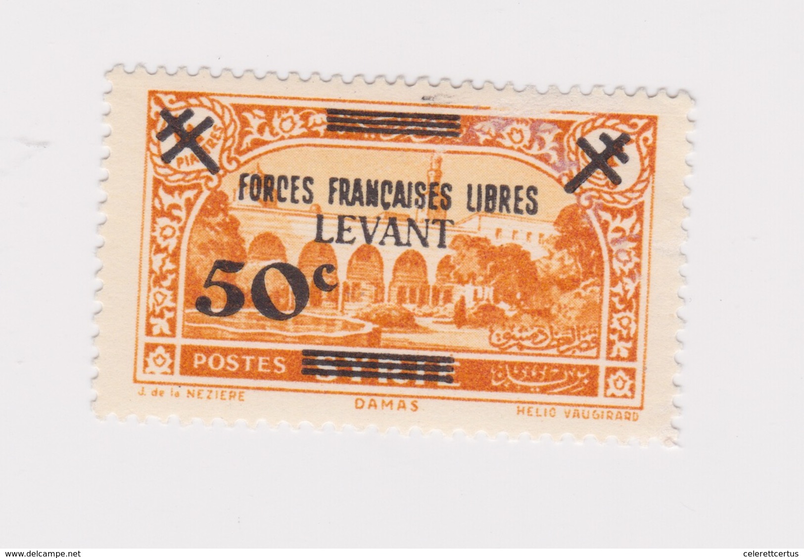 Syria-1942 World War 2 Free French Forces In The Levant 50c Black Overprint On 4 Piasters Orange SG 1 - Syria