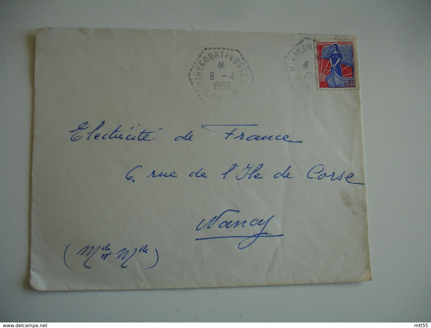 Mirecourt C P 12 Recette Auxiliaire Obliteration Sur Lettre - 1921-1960: Période Moderne