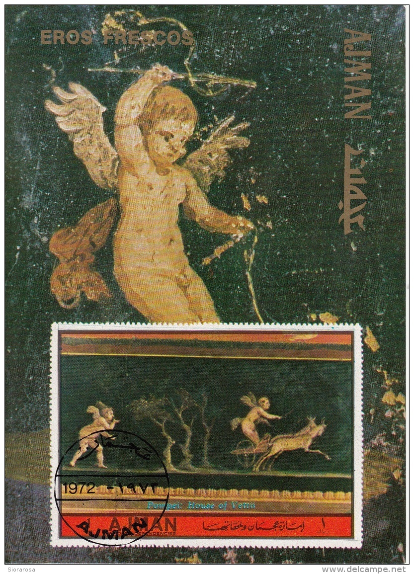 Bf. Ajman 1972 Pompei Casa Dei Vettii : Affreschi Erotici. Amorini Eros (Dettaglio) - Ajman