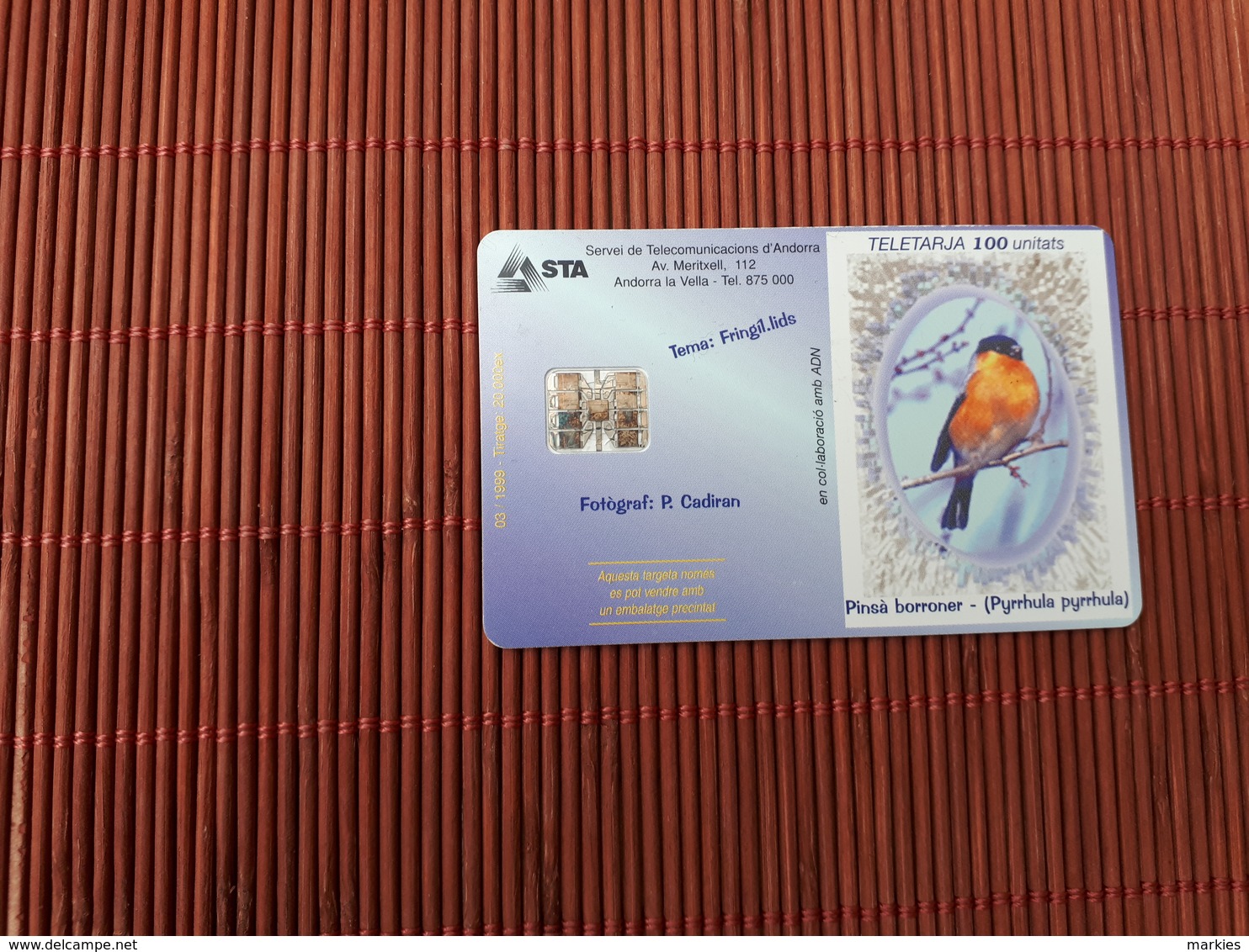 Phonecard Bird Used - Passereaux