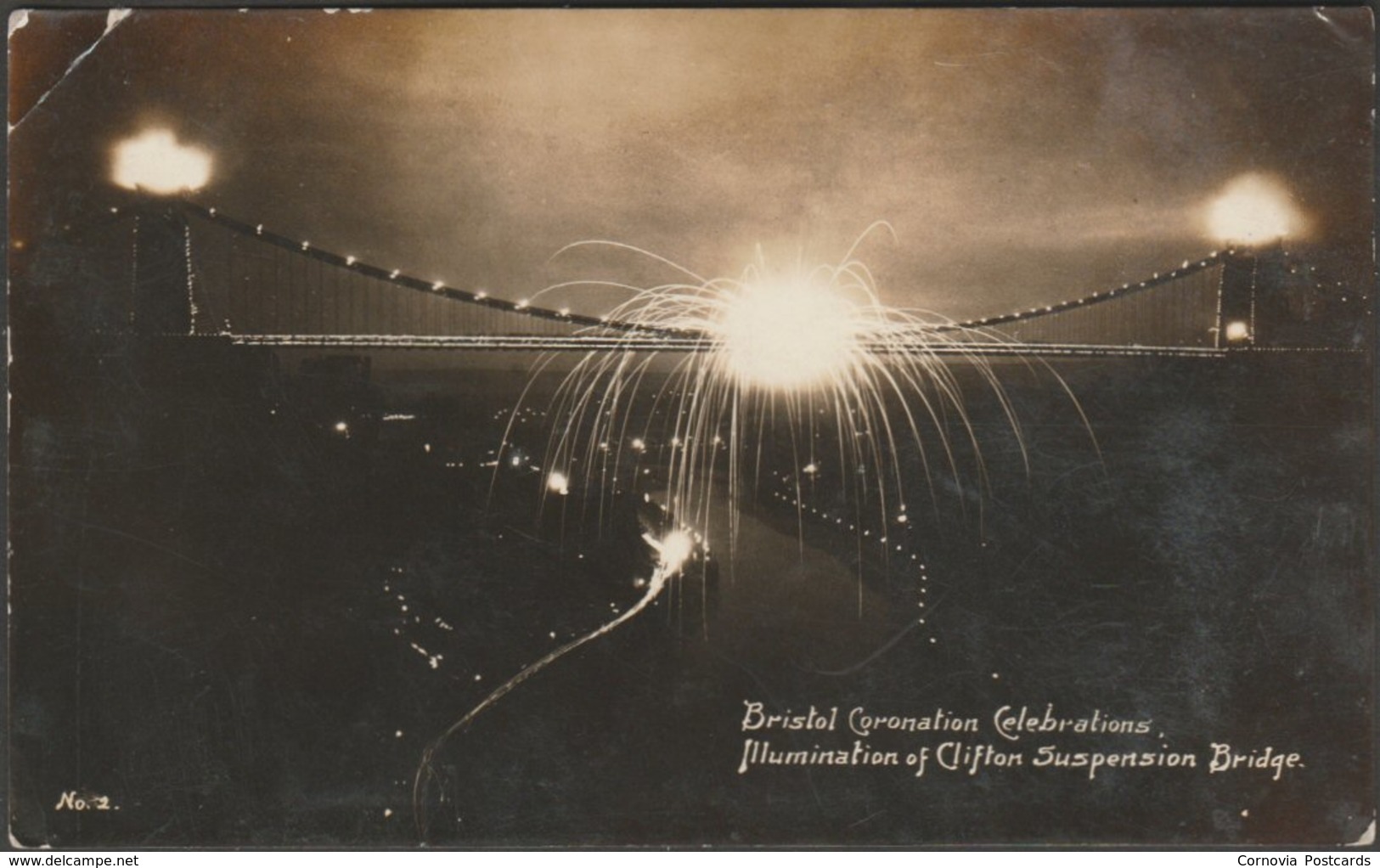 Illumination Of Clifton Suspension Bridge, Bristol, 1911 - RP Postcard - Bristol