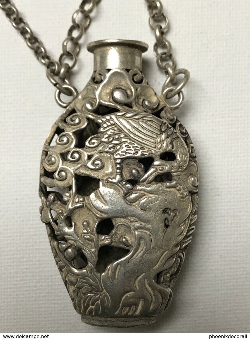 Brûle Encens Tabatière Asiatique En Argent Tibétain - Art Asiatique