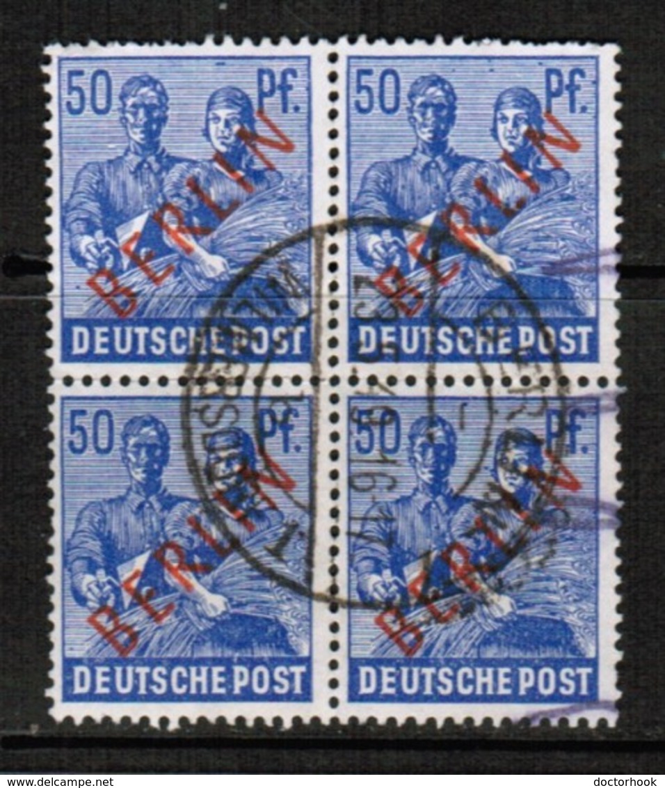 GERMANY---BERLIN  Scott # 9N 3  VF USED BLOCK Of 4 (Stamp Scan # 463) - Usados
