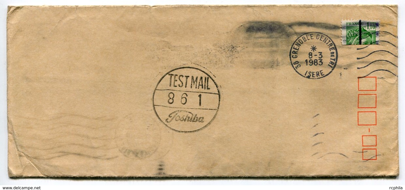 RC 11711 FRANCE GANDON TEST MAIL TOSHIBA LETTRE DE GRENOBLE CENTRE EN 1983 - 1961-....