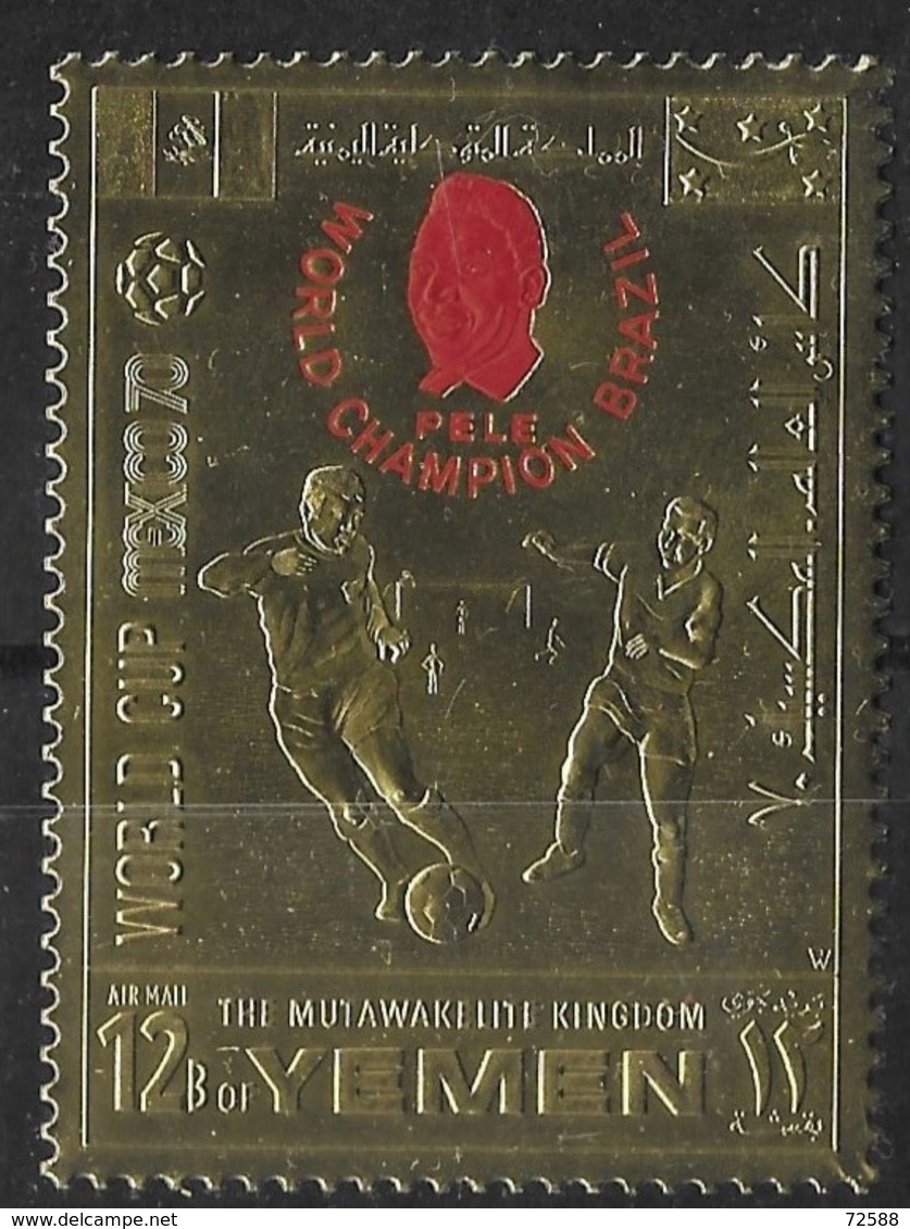 YEMEN Soccer, Football, World Cup-1970 VARIETA Not Listed In Michel Perf. Gold - 1970 – Mexique