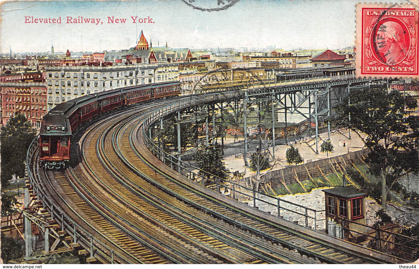 ¤¤  -  ETATS-UNIS   -  NEW-YORK  -   Elevated Railway  - Train , Chemin De Fer   -   ¤¤ - Transportmiddelen