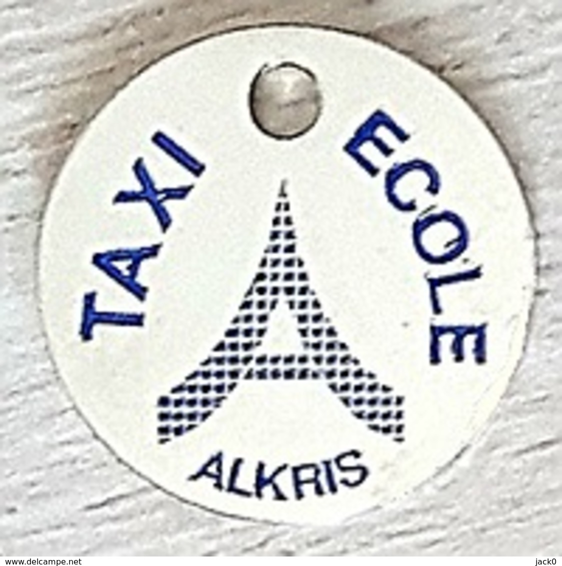 Jeton De Caddie Ville, TAXI  ECOLE  ALKRIS  Verso  Stage Permis à Points  88, R . Bobillot  75013  PARIS - Trolley Token/Shopping Trolley Chip