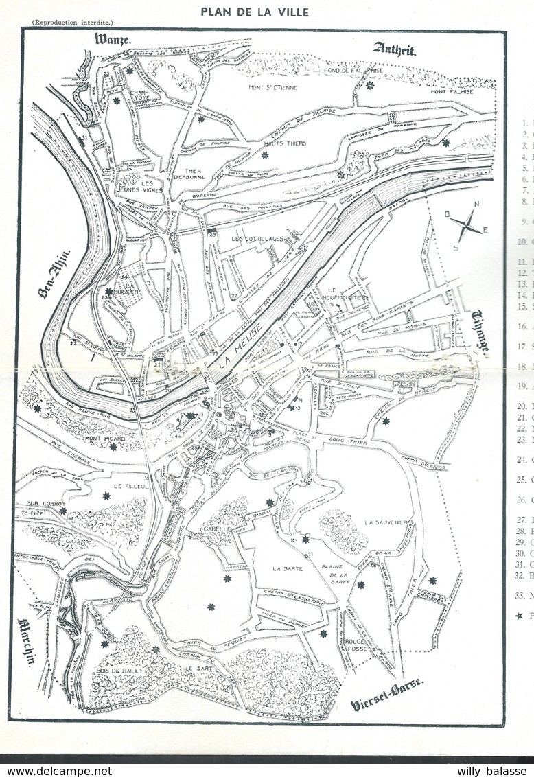 +++ CPA - Dépliant Touristique - HUY SUR MEUSE - Guide Du Touriste - Plan De La Ville - Publicités  // - Dépliants Touristiques