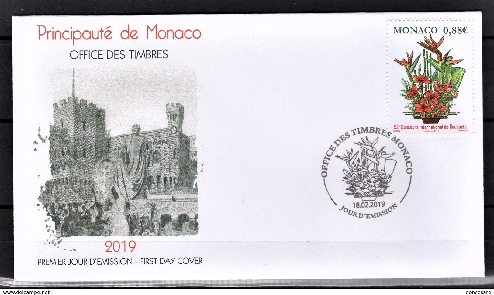 MONACO 2019 FDC -  Y.T. N° 3174 /  CONCOURS INTERNATIONAL DE BOUQUETS  - NEUF ** - FDC