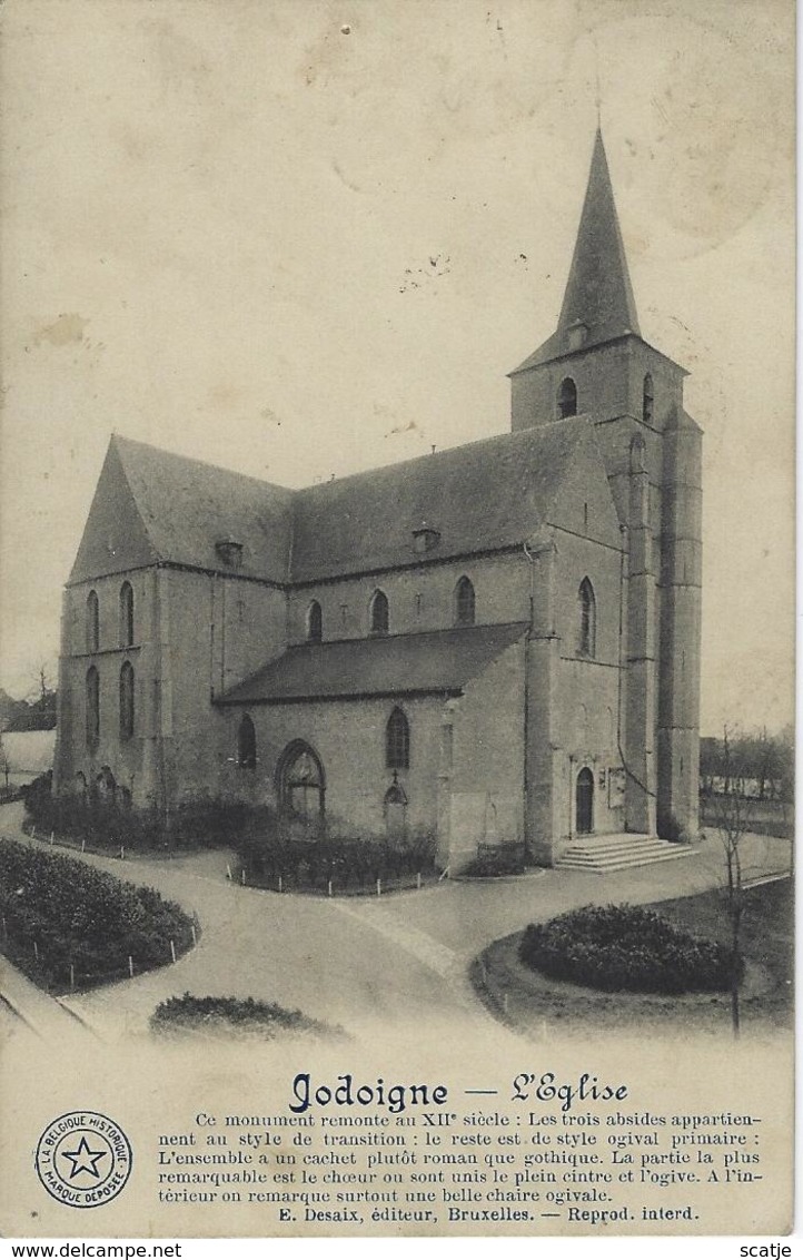 Jodoigne  -   L'Eglise   -    Jodoigne  1912  Naar Andenne - Jodoigne