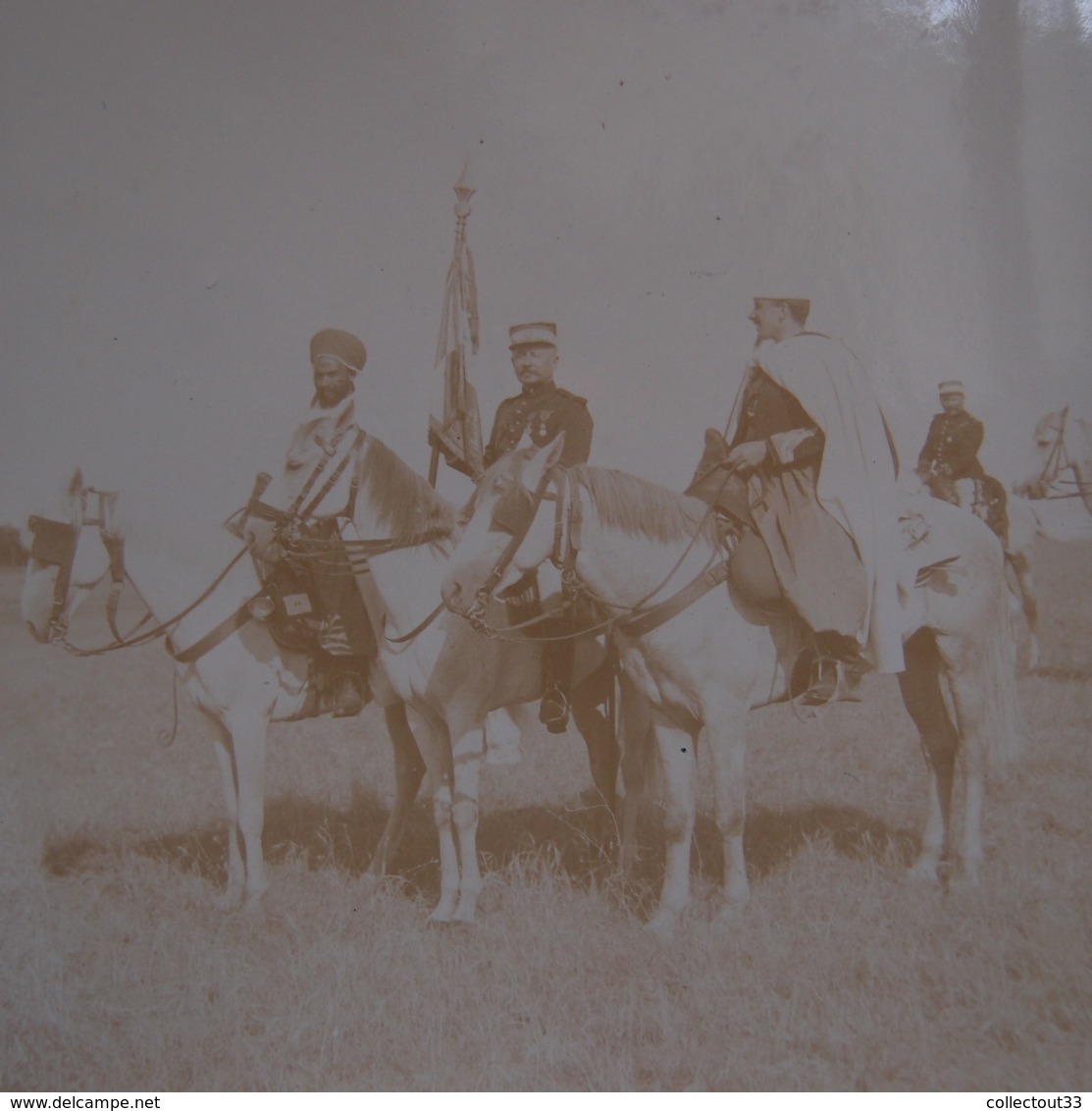 Photo Originale Militaria Maroc Vers 1910 Autorités à Cheval - Guerre, Militaire