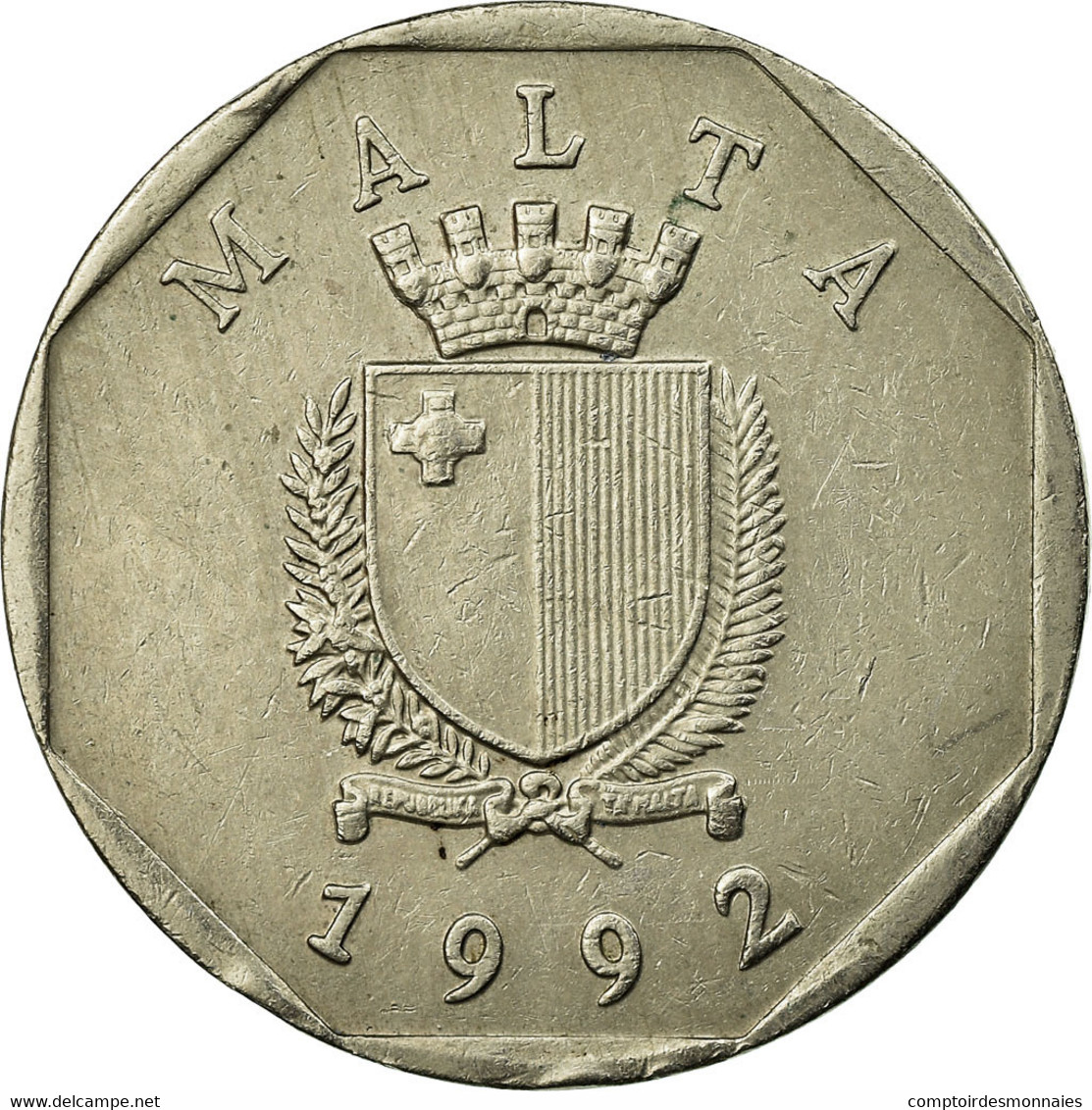 Monnaie, Malte, 50 Cents, 1992, TTB, Copper-nickel, KM:98 - Malte