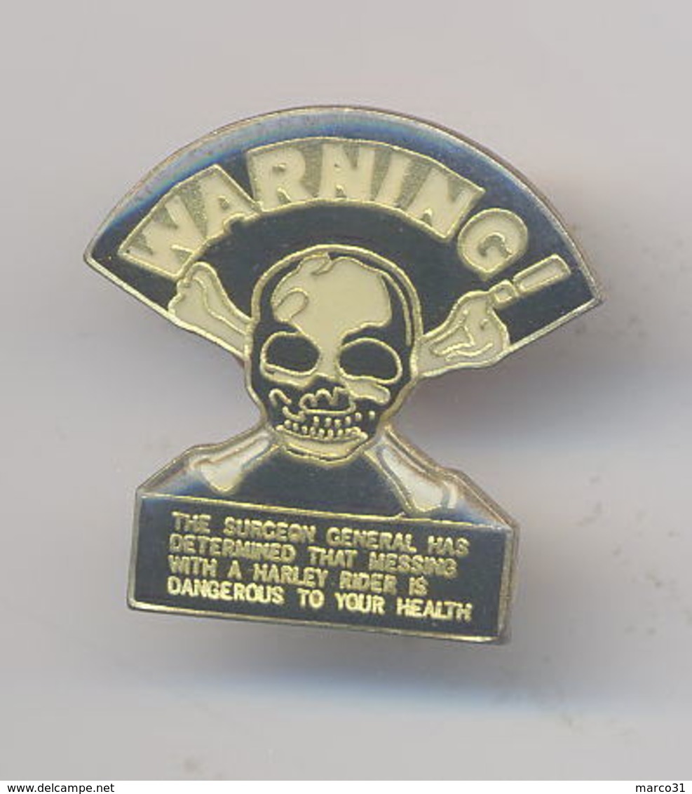 Pin's "WARNING : HARLEY RIDER" - Motos