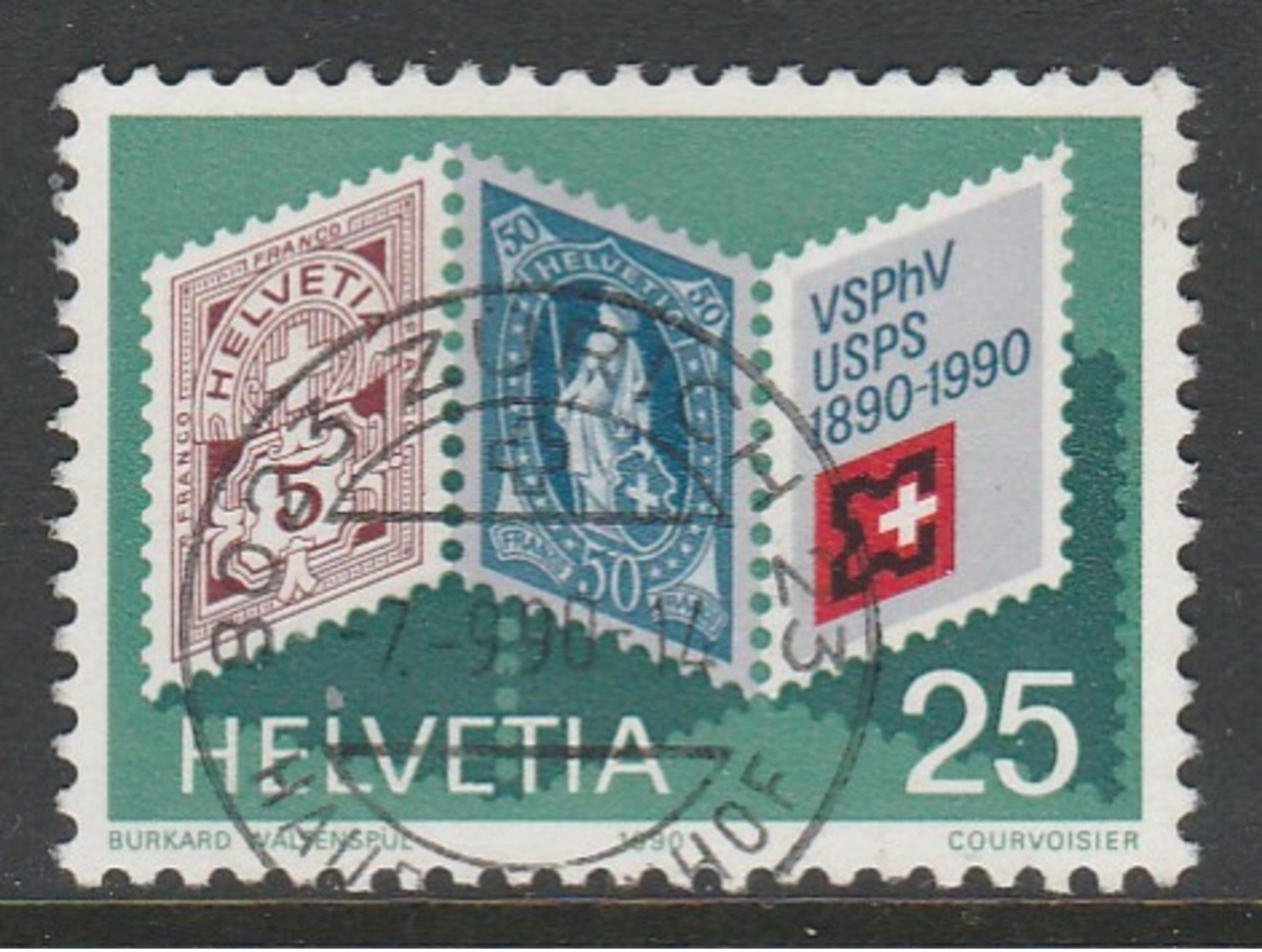 Switzerland 1990 Anniversaries 25 C  Multicoloured SW 1403 O Used - Oblitérés