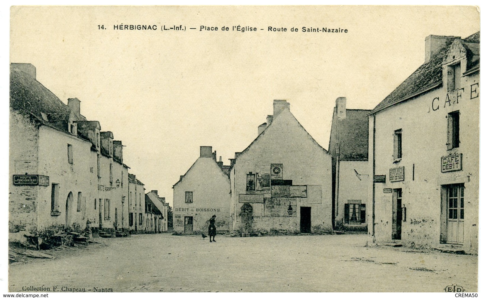 44 - HERBIGNAC - Place De L'église, Route De St Nazaire - Herbignac