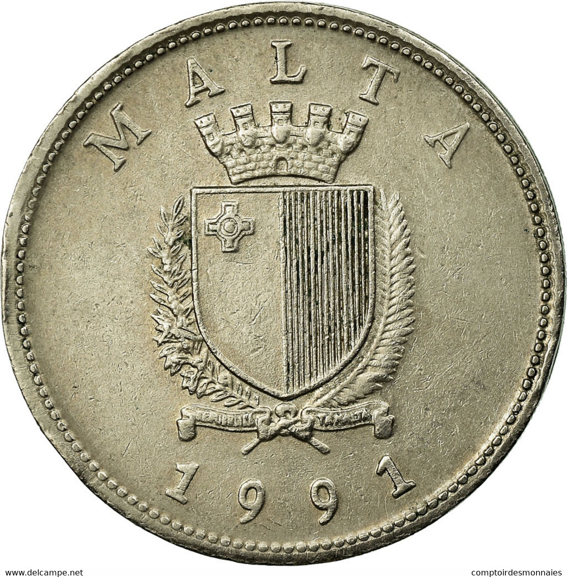 Monnaie, Malte, 25 Cents, 1991, Franklin Mint, TTB, Copper-nickel, KM:97 - Malta