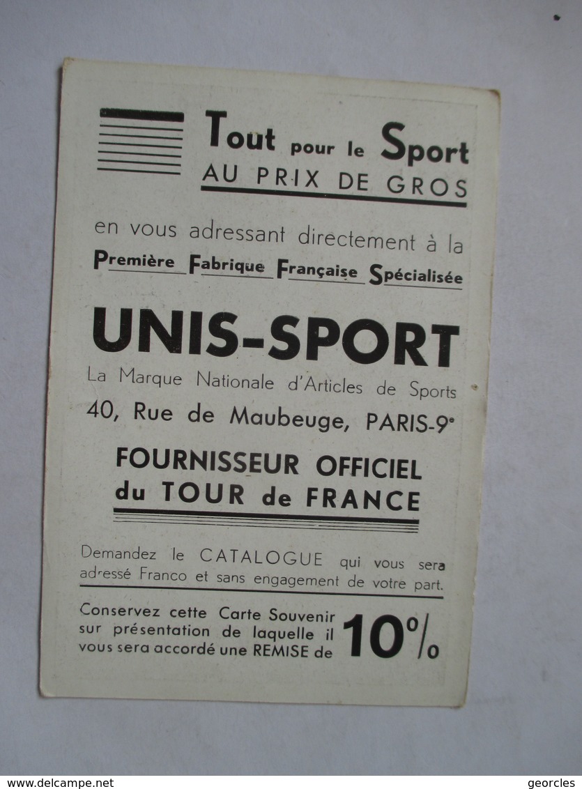 EQUIPE DE  SUISSE   (  TOUR DE FRANCE ? )   PUB  UNIS-SPORT      TTB - Cyclisme