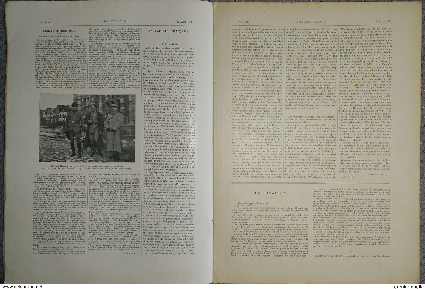 L'Illustration 3816 22 avril 1916 Le Mort-Homme/Trébizonde/Roi des belges Albert à Steenstraete/Richard Harding Davis