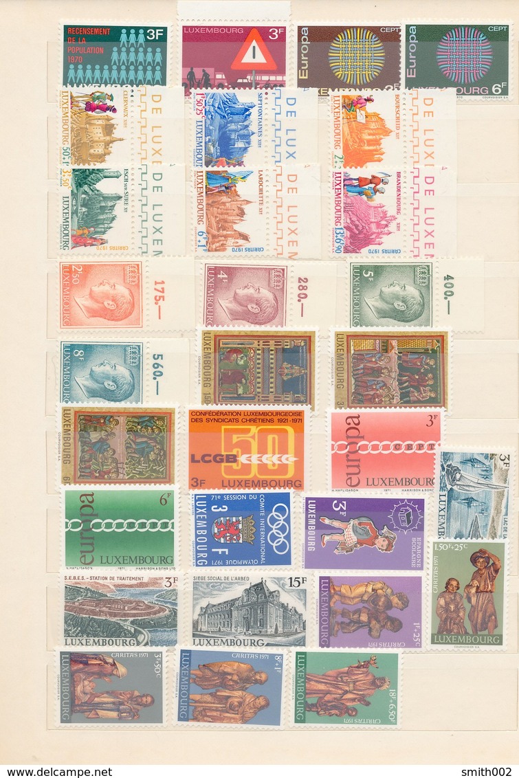 LUXEMBOURG - lot of MNH (95%) and MH (5%) stamps - since 1953 to 1988