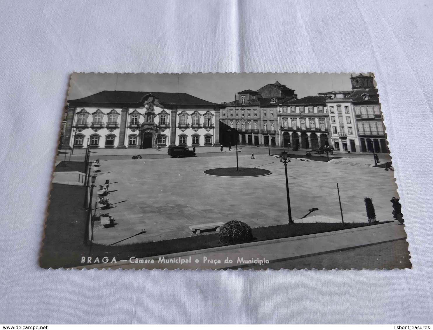 ANTIQUE PHOTO POSTCARD PORTUGAL BRAGA - CAMARA MUNICIPAL E PRAÇA DO MUNICIPIO UNUSED - Braga