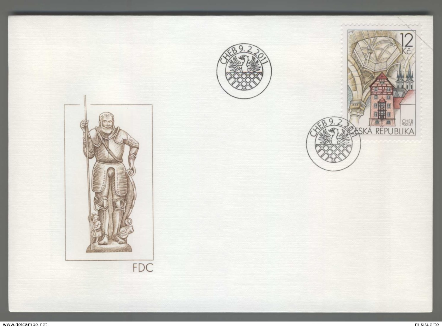 C3668 Ceska Republika FDC 2011 CHEB 950 LET 12 KC - FDC