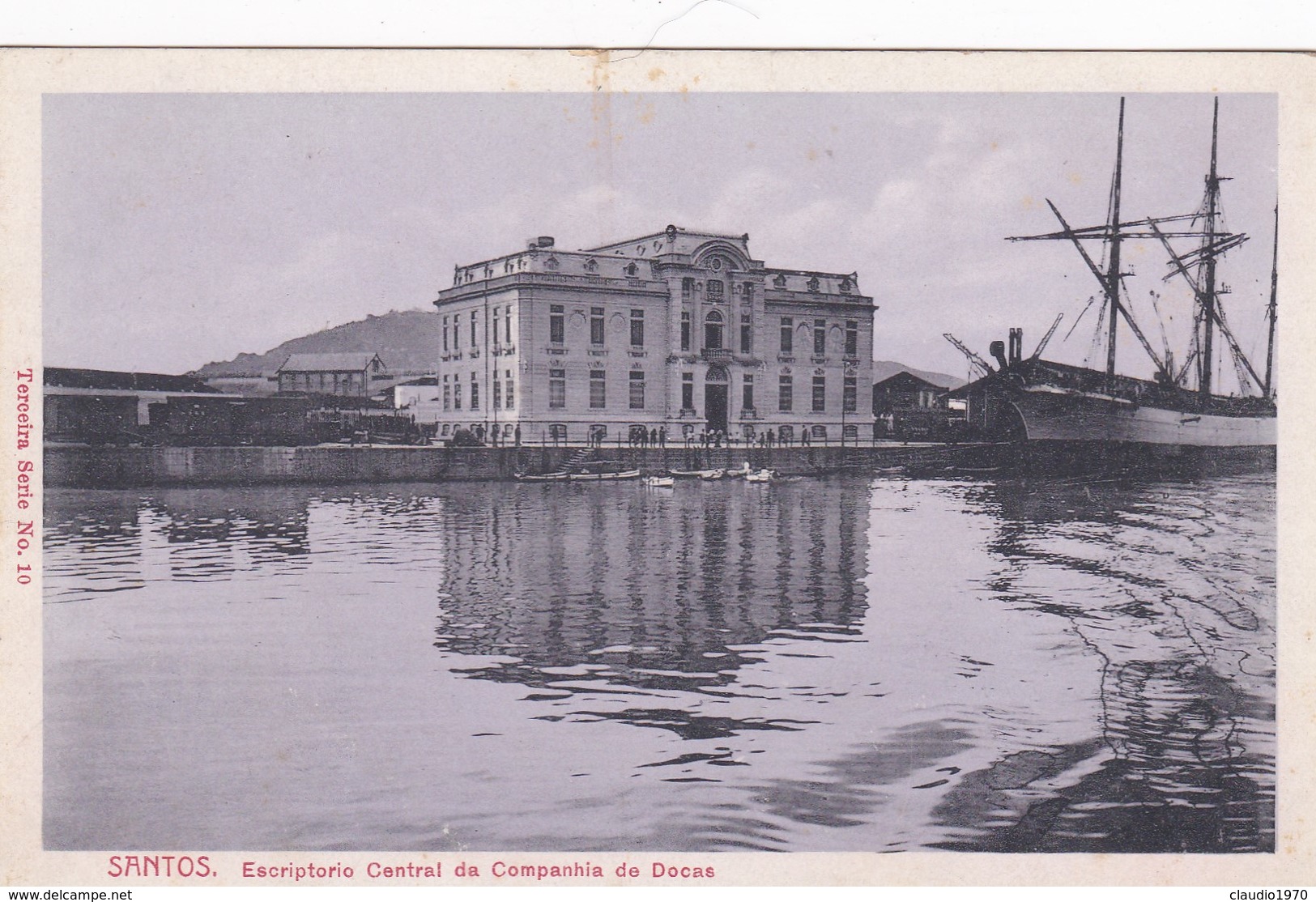 CARTOLINA - POSTCARD - BRASILE -São PAULO - SANTOS - ESCRIPTORIO CENTRAL DA COMPANHIA DE DOCAS - São Paulo