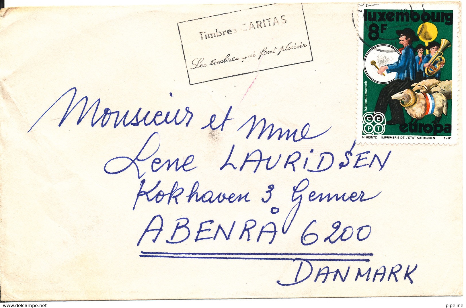 Luxembourg Cover Sent To Denmark 1981 Single Franked Europa Cept Stamp - Covers & Documents