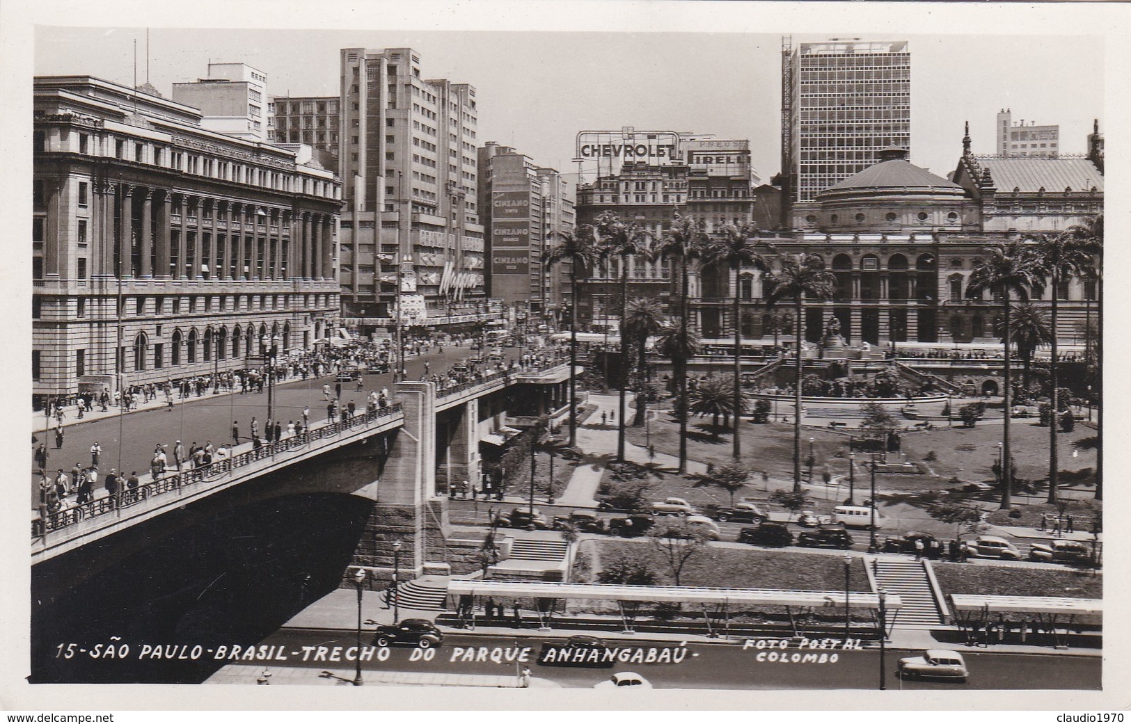 CARTOLINA - POSTCARD - BRASILE - São Paulo - TRECHO DO PARQUE ANHANGABAù - São Paulo